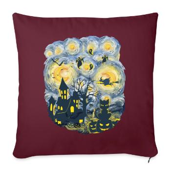 Soirée effrayante avec des fantômes de citrouilles - Housse de coussin décorative 45 x 45 cm - bordeaux - Devant