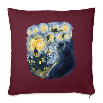 Soirée effrayante avec des fantômes de citrouilles - Housse de coussin décorative 45 x 45 cm - bordeaux - Devant