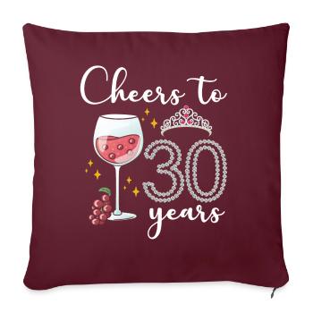 Vive 30 ans de raisins Pour célébrer le - Housse de coussin décorative 45 x 45 cm - bordeaux - Devant