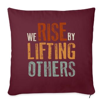 Nous nous levons en soulevant d’autres citations inspirantes - Housse de coussin décorative 45 x 45 cm - bordeaux - Devant