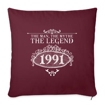 1991 | Vintage Legend seit 1991 Geburtstag - Sofakissenbezug 45 x 45 cm - Burgunderrot - Vorne