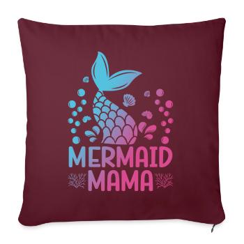 Mermaid Mama Fantasy Mermaid Story - Housse de coussin décorative 45 x 45 cm - bordeaux - Devant