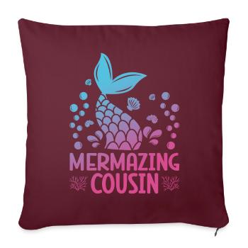 Mermazing Cousin Fantasy Mermaid Story - Housse de coussin décorative 45 x 45 cm - bordeaux - Devant