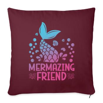 Mermazing Friend Fantasy Mermaid Story - Housse de coussin décorative 45 x 45 cm - bordeaux - Devant