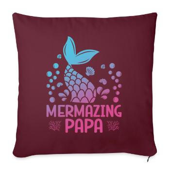 Mermazing Papa Fantasy Mermaid Story - Housse de coussin décorative 45 x 45 cm - bordeaux - Devant