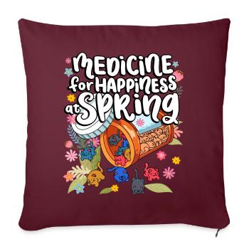 Medizin Zum Glücklichsein Bei Spring Cat Gummies - Sofakissenbezug 45 x 45 cm - Burgunderrot - Vorne