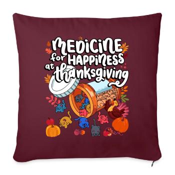 Médecine pour le bonheur à Thanksgiving - Housse de coussin décorative 45 x 45 cm - bordeaux - Devant