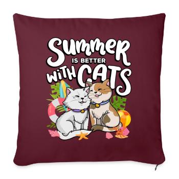 L’été est meilleur avec les chats Summer Pet Lover - Housse de coussin décorative 45 x 45 cm - bordeaux - Devant