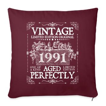 1991 | Vintage Perfectly seit 1991 Geburtstag - Sofakissenbezug 45 x 45 cm - Burgunderrot - Vorne