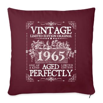 1965 | Vintage Perfectly since 1965 birthday - Housse de coussin décorative 45 x 45 cm - bordeaux - Devant