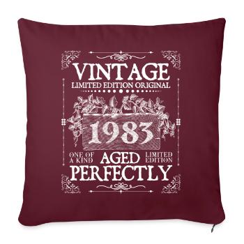 1983| Vintage Perfectly seit 1983 Geburtstag - Sofakissenbezug 45 x 45 cm - Burgunderrot - Vorne