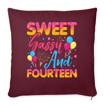 Doux Sassy Et Quatorze Saupoudrés Délicieux - Housse de coussin décorative 45 x 45 cm - bordeaux - Devant