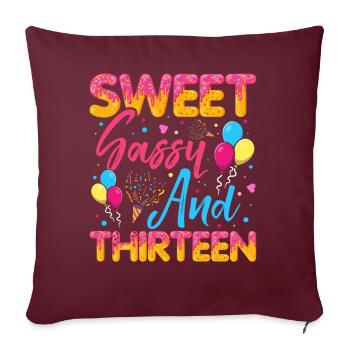 Sweet Sassy Et Treize Saupoudres Délicieux - Housse de coussin décorative 45 x 45 cm - bordeaux - Devant