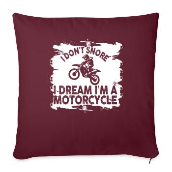 Je ne ronfle pas, je rêve que je suis une moto - Housse de coussin décorative 45 x 45 cm - bordeaux - Devant