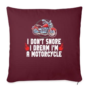 Je ne ronfle pas, je rêve que je suis une moto - Housse de coussin décorative 45 x 45 cm - bordeaux - Devant