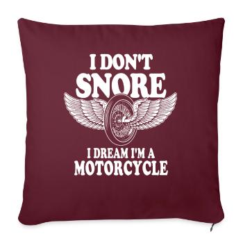 Je ne ronfle pas, je rêve que je suis une moto - Housse de coussin décorative 45 x 45 cm - bordeaux - Devant