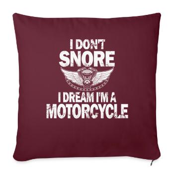 Je ne ronfle pas, je rêve que je suis une moto - Housse de coussin décorative 45 x 45 cm - bordeaux - Devant