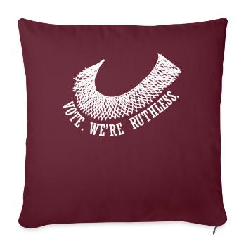 Vote des droits des femmes Nous sommes impitoyables Humains et femmes - Housse de coussin décorative 45 x 45 cm - bordeaux - Devant