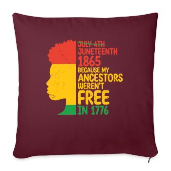 4 juillet 1865 Parce que mes ancêtres - Housse de coussin décorative 45 x 45 cm - bordeaux - Devant