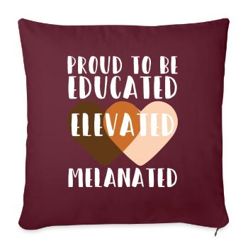 Fier d’être éduqué Noir mélancolé élevé - Housse de coussin décorative 45 x 45 cm - bordeaux - Devant
