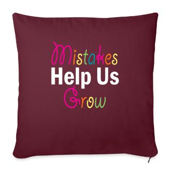 Les erreurs nous aident à revenir à l’école motivationnelle - Housse de coussin décorative 45 x 45 cm - bordeaux - Devant