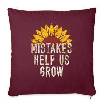 Les erreurs nous aident à revenir à l’école motivationnelle - Housse de coussin décorative 45 x 45 cm - bordeaux - Devant