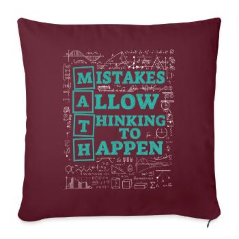 Les erreurs permettent à la pensée de se produire Mathématiques à l’école - Housse de coussin décorative 45 x 45 cm - bordeaux - Devant