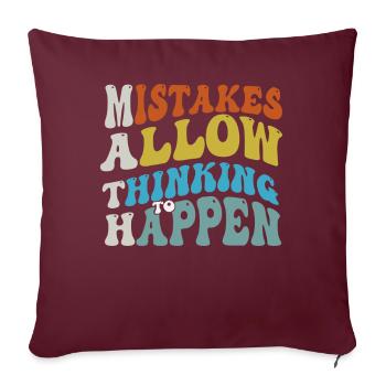 Les erreurs permettent à la pensée de se produire Mathématiques à l’école - Housse de coussin décorative 45 x 45 cm - bordeaux - Devant