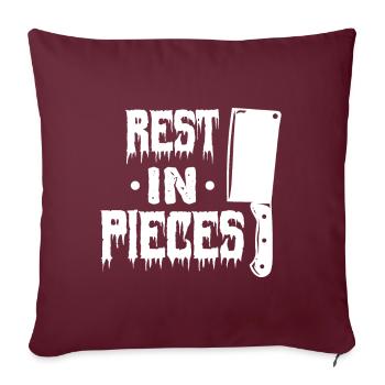 cadeau Halloween humour | Rest in Pieces Halloween - Housse de coussin décorative 45 x 45 cm - bordeaux - Devant