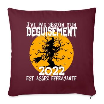 cadeau Halloween humour | Déguisement Halloween - Housse de coussin décorative 45 x 45 cm - bordeaux - Devant