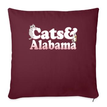 Cute Kawaii Cats And Alabama Chat pour femmes et - Housse de coussin décorative 45 x 45 cm - bordeaux - Devant