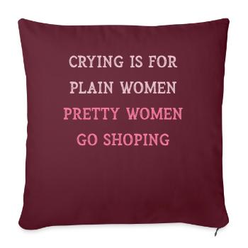 Jolies femmes vont faire du shopping Forte Maman Maman Maman - Housse de coussin décorative 45 x 45 cm - bordeaux - Devant
