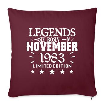 November 1983 | birthday 1983 legends are born - Housse de coussin décorative 45 x 45 cm - bordeaux - Devant