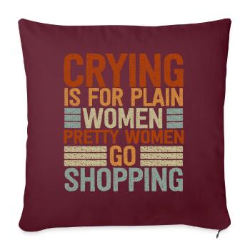 Jolies femmes vont faire du shopping Forte Maman Maman Maman - Housse de coussin décorative 45 x 45 cm - bordeaux - Devant