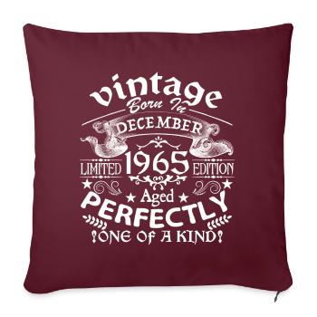 December 1965 | birthday 1965 Vintage December - Housse de coussin décorative 45 x 45 cm - bordeaux - Devant