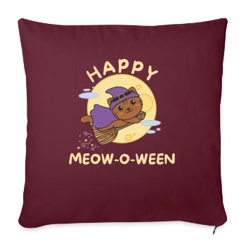 Katze Happy Halloween Happy Meow-o-ween - Sofakissenbezug 45 x 45 cm - Burgunderrot - Vorne