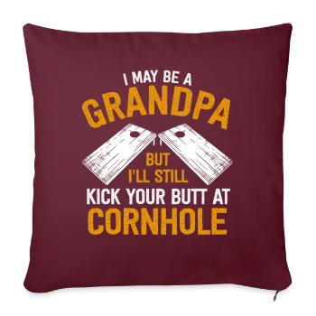 Je suis peut-être un grand-père, mais je vais quand même te botter les fesses - Housse de coussin décorative 45 x 45 cm - bordeaux - Devant
