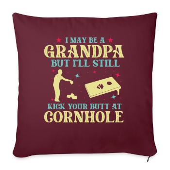 Je suis peut-être un grand-père, mais je vais quand même te botter les fesses - Housse de coussin décorative 45 x 45 cm - bordeaux - Devant