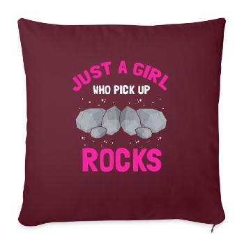 Recherche sur les roches et conception de roches à quartz - Housse de coussin décorative 45 x 45 cm - bordeaux - Devant
