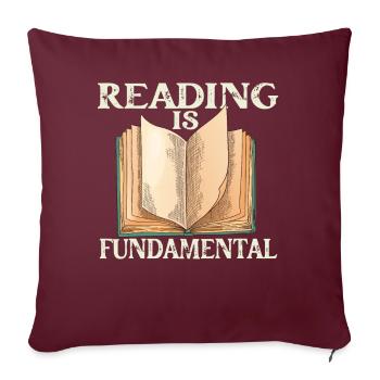 La lecture est fondamentale - Housse de coussin décorative 45 x 45 cm - bordeaux - Devant