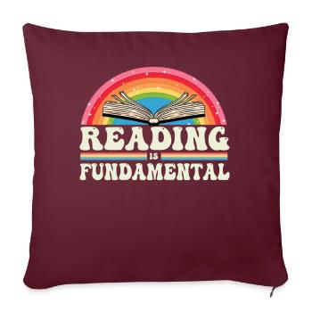 La lecture est fondamentale - Housse de coussin décorative 45 x 45 cm - bordeaux - Devant
