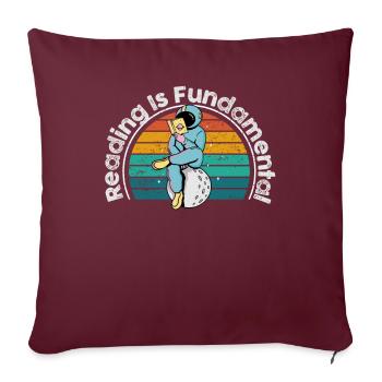 La lecture est fondamentale - Housse de coussin décorative 45 x 45 cm - bordeaux - Devant