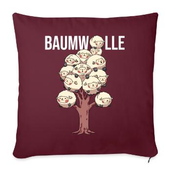 Baumwolle Cotton Tree Animals Fluffy Sheep Earth - Sofakissenbezug 45 x 45 cm - Burgunderrot - Vorne