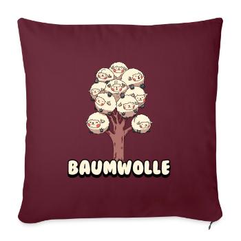 Baumwolle Cotton Tree Animals Fluffy Sheep Earth - Sofakissenbezug 45 x 45 cm - Burgunderrot - Vorne