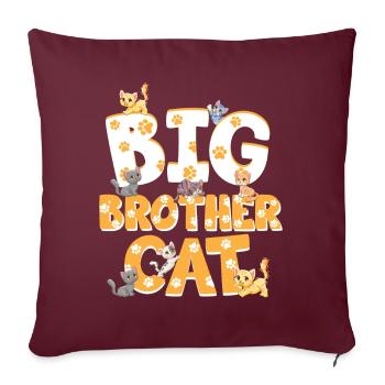 Großer Bruder Katze Bunte Katzen Lustiges - Sofakissenbezug 45 x 45 cm - Burgunderrot - Vorne