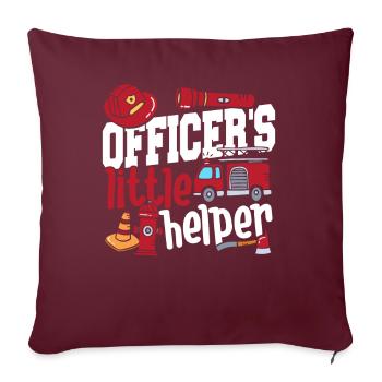 Officer's Little Helper Feuerwehrauto - Sofakissenbezug 45 x 45 cm - Burgunderrot - Vorne