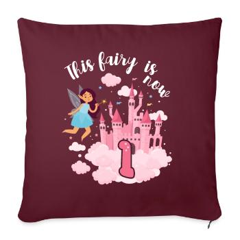 Cette fée est maintenant 1 château magique 1. - Housse de coussin décorative 45 x 45 cm - bordeaux - Devant