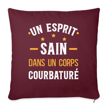 Musculation Sport. Citation Sportif Drôle Original - Housse de coussin décorative 45 x 45 cm - bordeaux - Devant