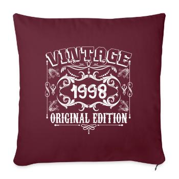 1998 | Vintage Original Edition 1998 Geburtstag - Sofakissenbezug 45 x 45 cm - Burgunderrot - Vorne