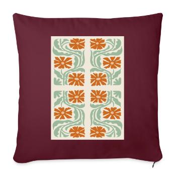 Art Nouveau, Arts & Crafts, Esthétique, Vintage-1900 - Housse de coussin décorative 45 x 45 cm - bordeaux - Devant